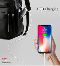 Load image into Gallery viewer, BOPAI™ Luxury Genuine Leather Anti-Theft 15.6 Laptop Backpack (USB Port)-A0004