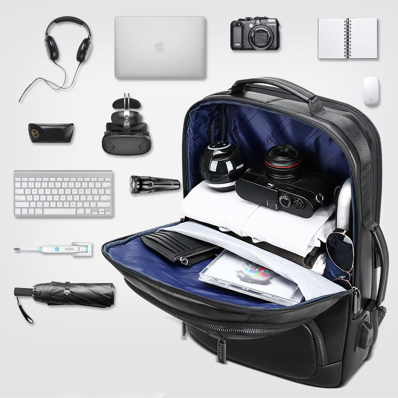 BOPAI™ Luxury Genuine Leather Expendable 15.6 Inch Laptop Backpack (US – The Official Bopai Store