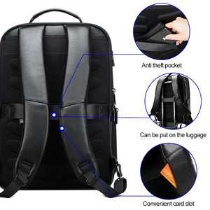 bopai 20l leather laptop backpack BOPAI™ Luxury Genuine Leather Expendable 15.6 Inch Laptop Backpack (USB Port)-A0003