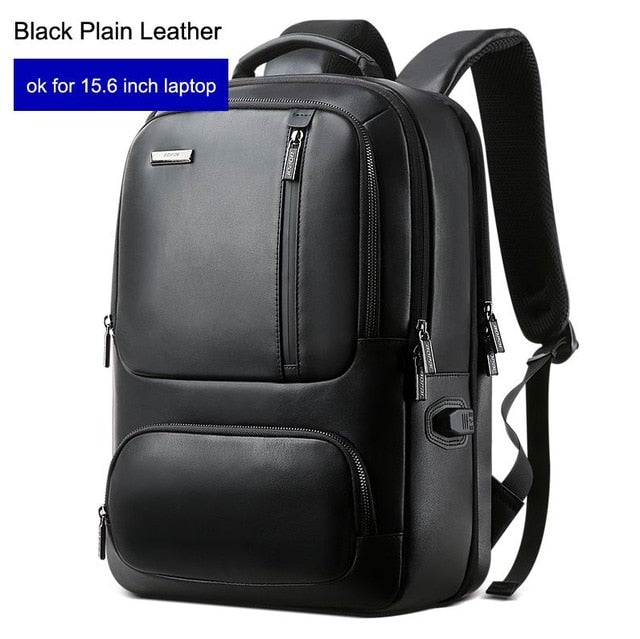 backpack with 15.6inch laptop BOPAI™ Luxury Genuine Leather Expendable 15.6 Inch Laptop Backpack (US – The Official Bopai Store